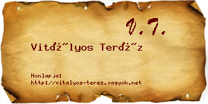 Vitályos Teréz névjegykártya